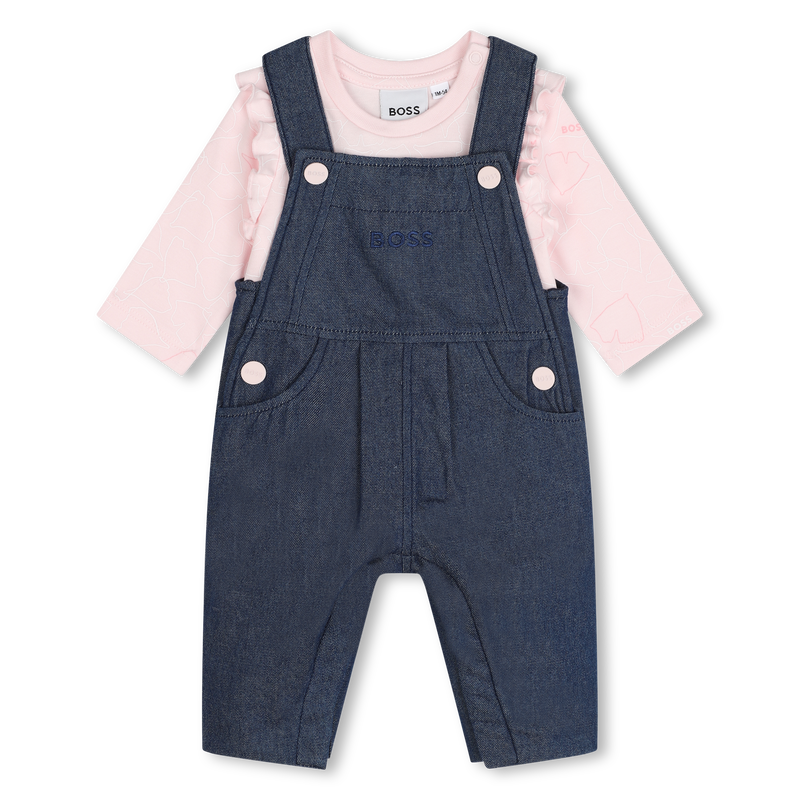 Salopette e t-shirt in cotone BOSS 
                        BAMBINA