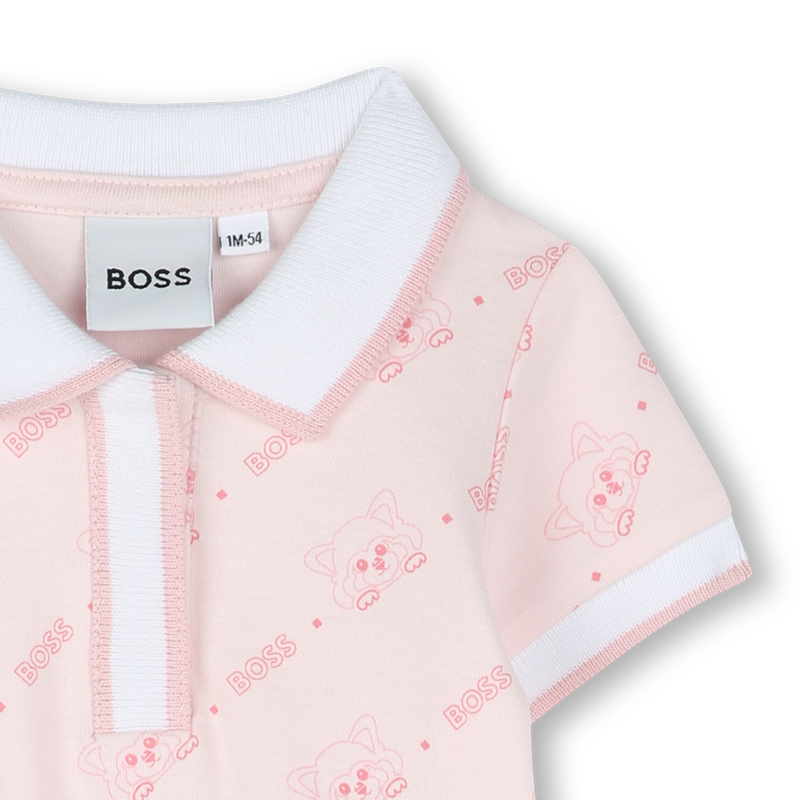 Abito stampato con collo polo BOSS 
                        BAMBINA