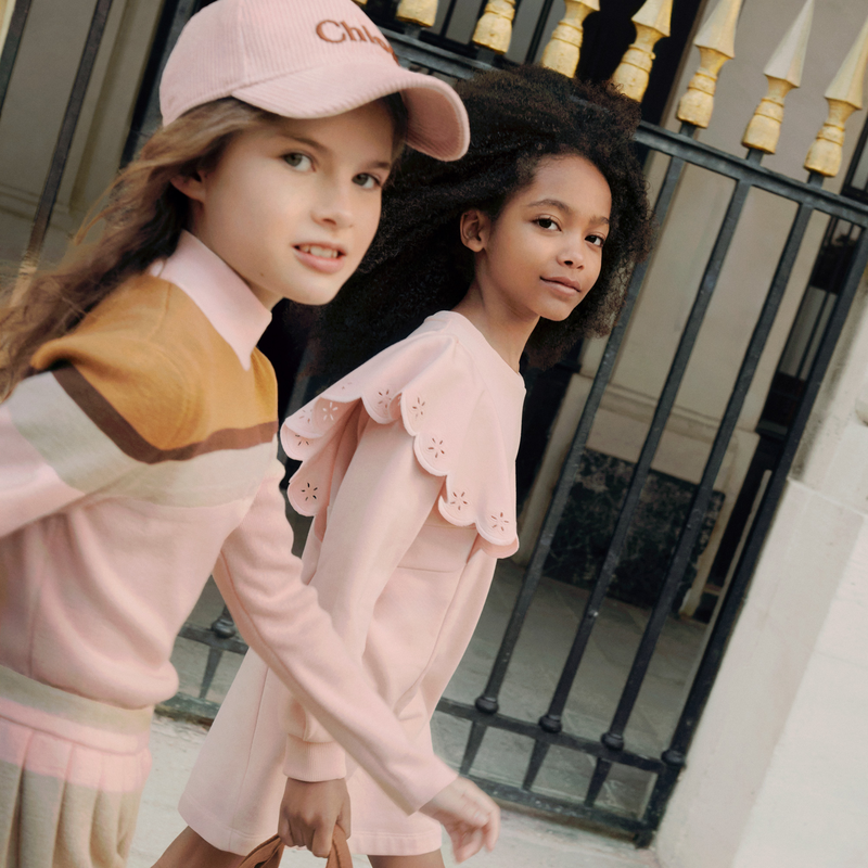 Abito in felpa con volant CHLOE 
                        BAMBINA