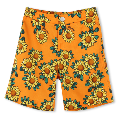 Bermuda raso di cotone stampa KENZO KIDS BAMBINO