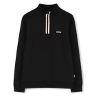 Felpa stand-up con zip, NERO, hi-res