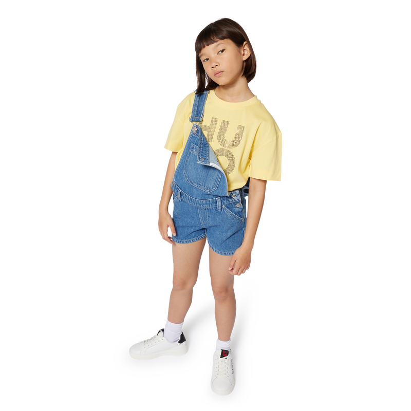 Salopette corta in jeans HUGO 
                        BAMBINA