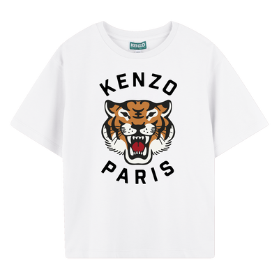 T-shirt in cotone con stampa KENZO KIDS RAGAZZO