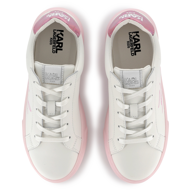 Sneakers in pelle con lacci KARL LAGERFELD KIDS 
                        BAMBINA