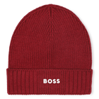 Cappello lavorato a maglia con logo, ROSSO SCURO, hi-res