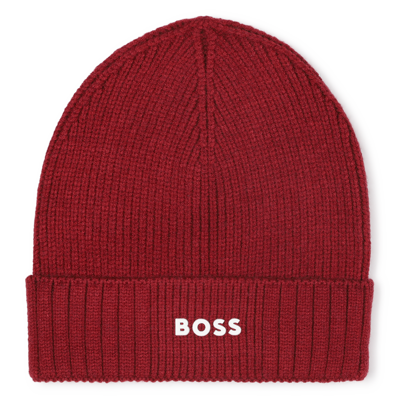 Cappello lavorato a maglia con logo BOSS 
                        RAGAZZO