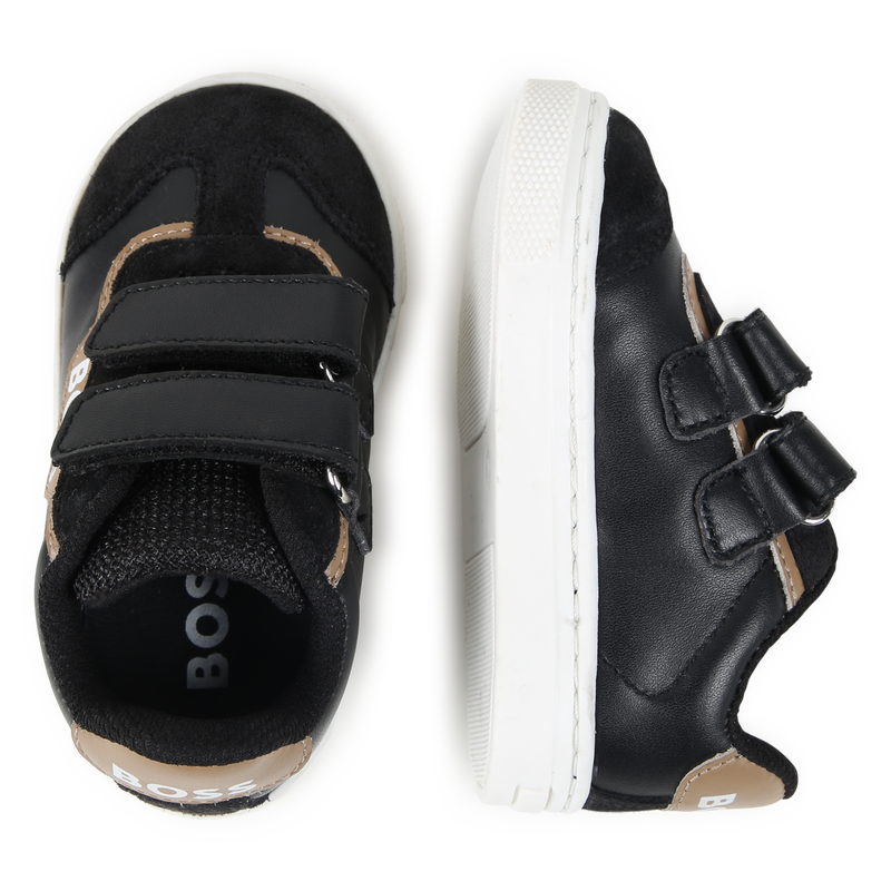 Sneakers con velcro in pelle BOSS 
                        RAGAZZO