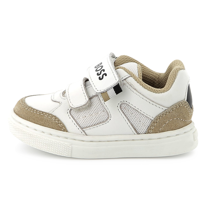 Sneakers in pelle con velcro BOSS 
                        RAGAZZO