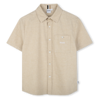 Camicia ampia in lino e cotone BOSS 
                    RAGAZZO