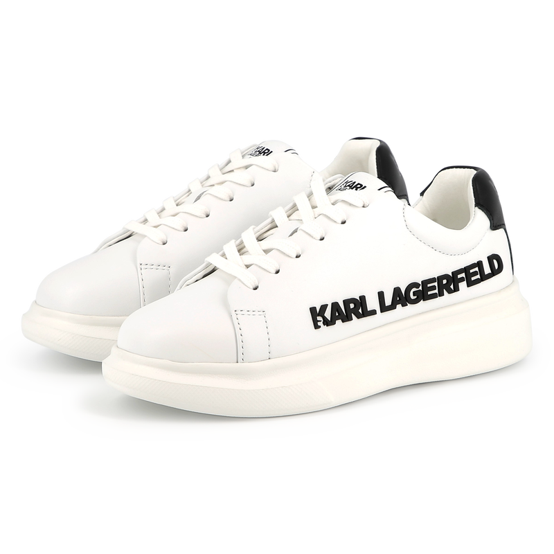 Sneakers in pelle con lacci KARL LAGERFELD KIDS 
                        UNISEX