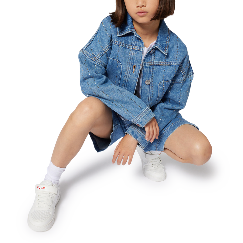 Giacca di jeans a righe HUGO 
                        BAMBINA