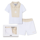 Set polo + pantaloncini, BIANCO, hi-res