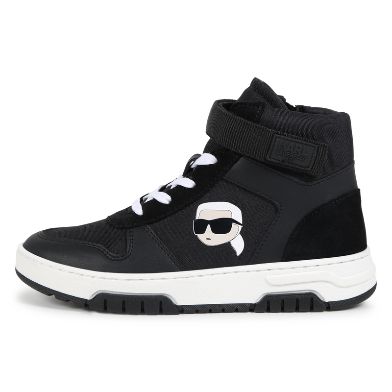High-Top Leather Sneakers KARL LAGERFELD KIDS 
                        RAGAZZO