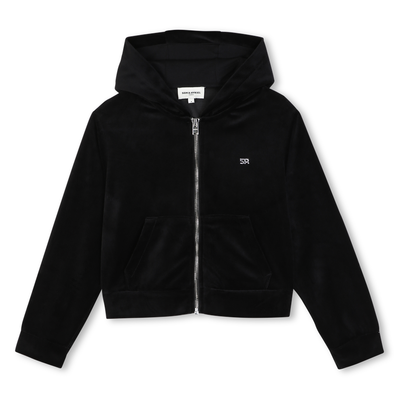 Cardigan con cappuccio in velluto SONIA RYKIEL 
                        BAMBINA