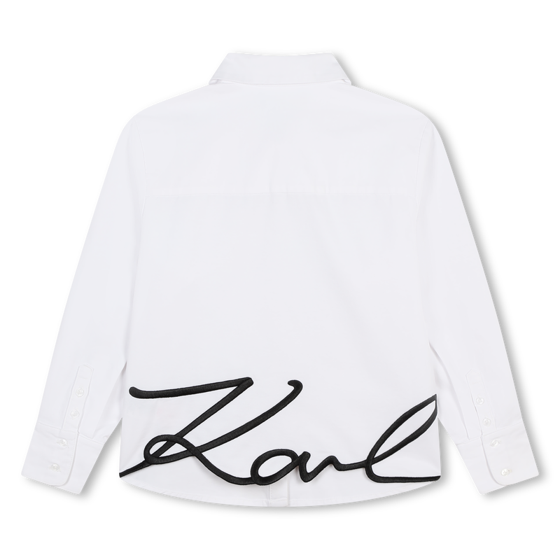 Camicia con logo ricamato KARL LAGERFELD KIDS 
                        BAMBINA