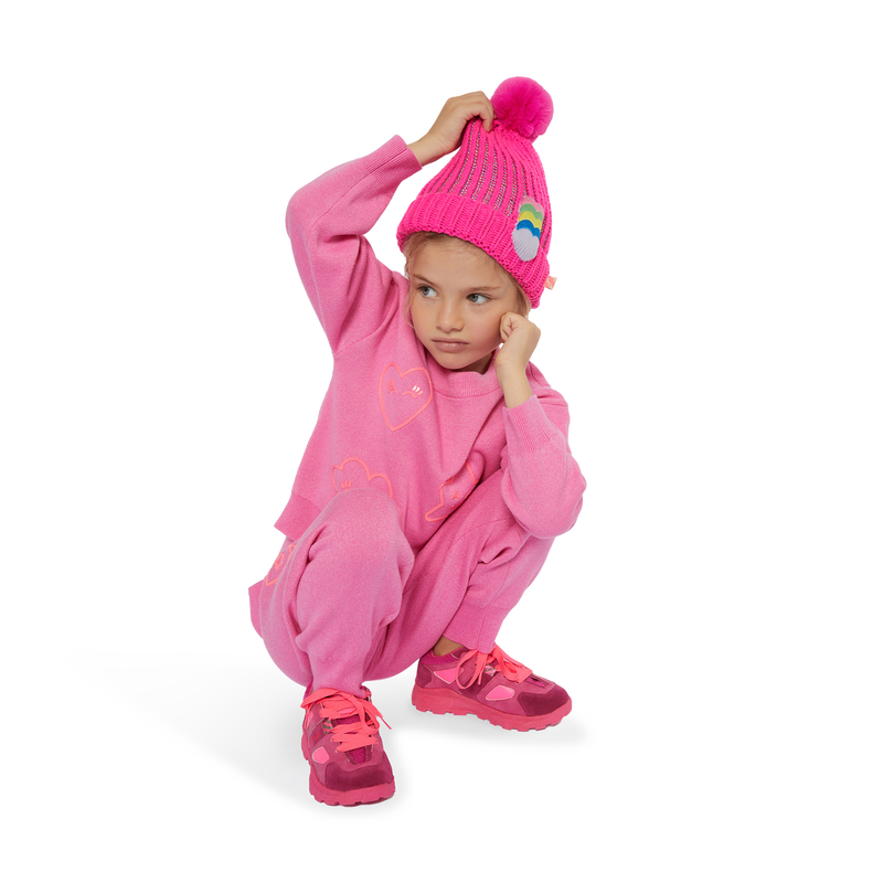 Berretto a righe con cuori