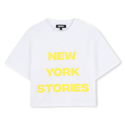T-SHIRT A MANICHE CORTE DALLA LINEA MORBIDA DKNY BAMBINA