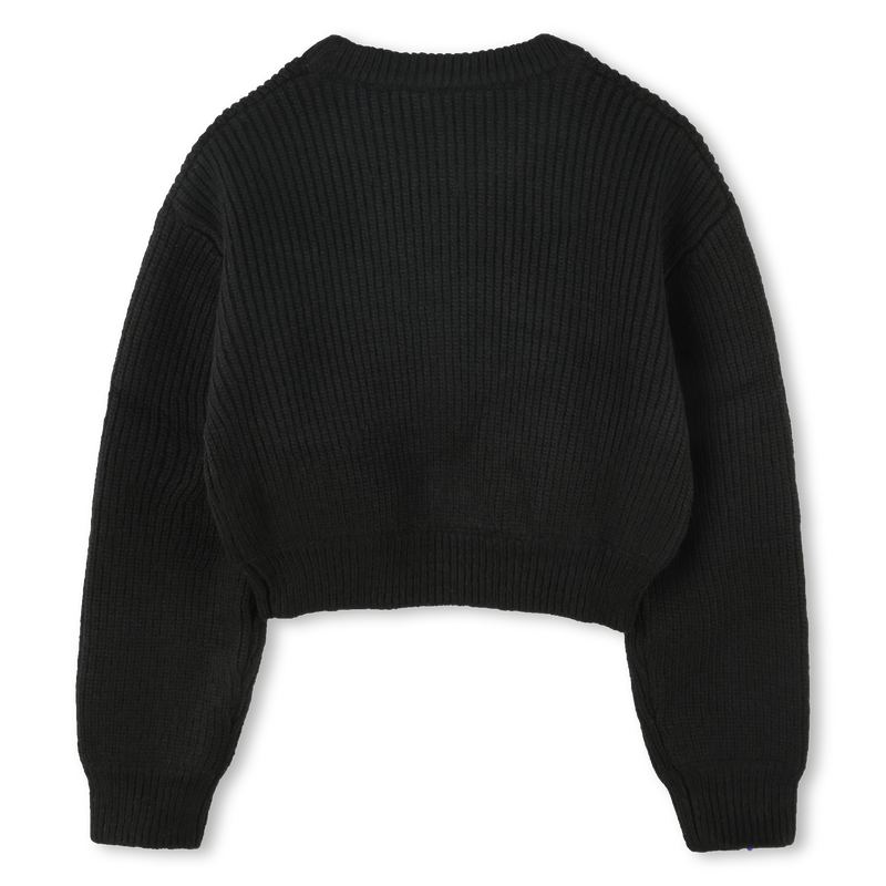 Pullover crop logo borchiato HUGO 
                        BAMBINA