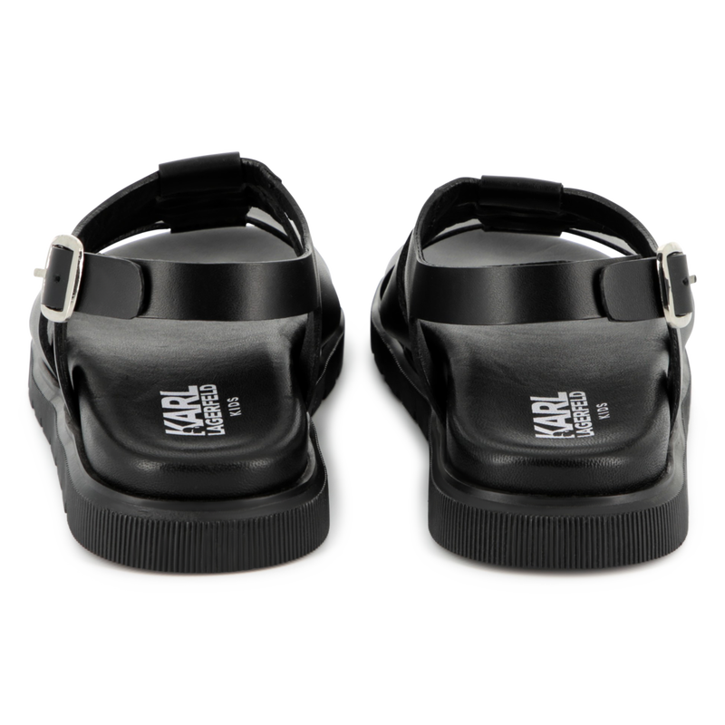 Sandali in pelle con fibbia KARL LAGERFELD KIDS 
                        BAMBINA