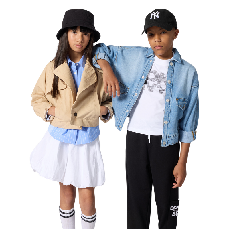 CAMICIA A MANICHE CORTE DKNY 
                        BAMBINA