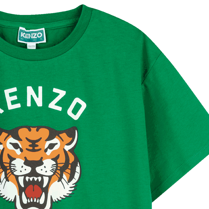 T-shirt in cotone con stampa KENZO KIDS 
                        RAGAZZO