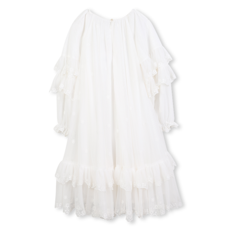 Maxi abito con ruches e ricami CHLOE 
                        BAMBINA