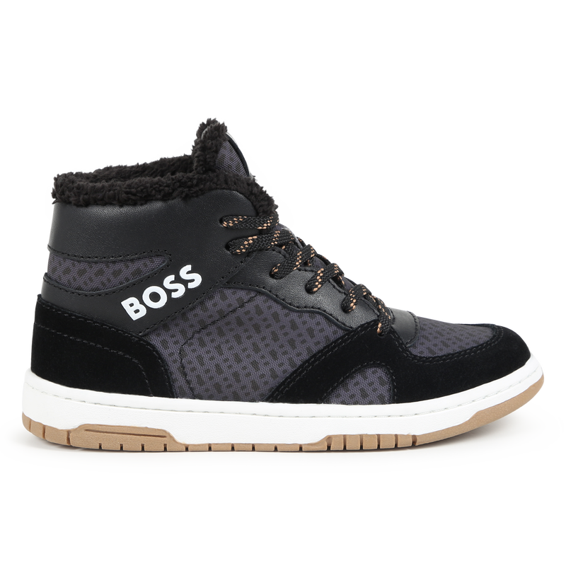 Sneakers stringate misto pelle BOSS 
                        RAGAZZO