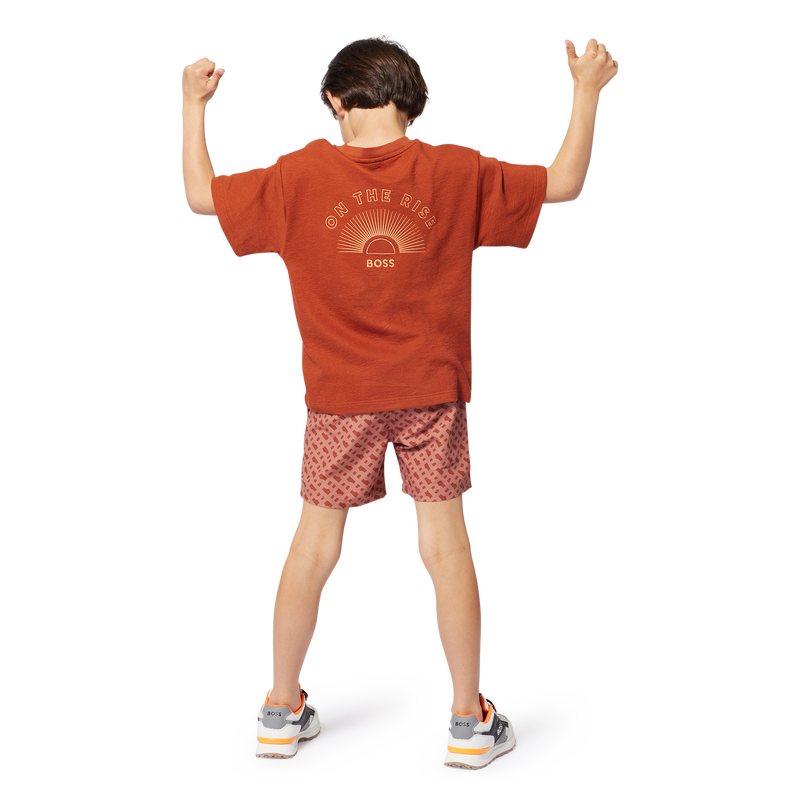 T-shirt in cotone ricamato BOSS 
                        RAGAZZO