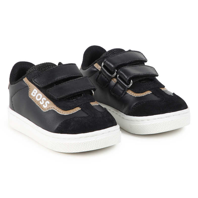 Sneakers con velcro in pelle BOSS 
                        RAGAZZO