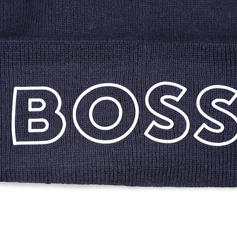Cappello lavorato a maglia con logo BOSS 
                        RAGAZZO