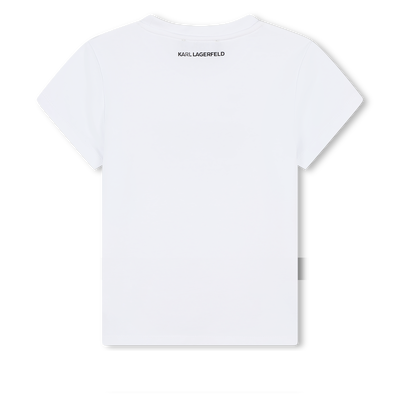 T-shirt con stampa occhiali KARL LAGERFELD KIDS BAMBINA