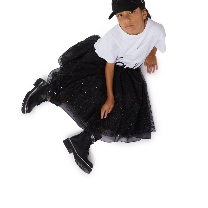 T-shirt con logo ricamato KARL LAGERFELD KIDS 
                        BAMBINA