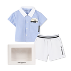SET CAMICIA + PANTALONCINI KARL LAGERFELD KIDS 
                    RAGAZZO