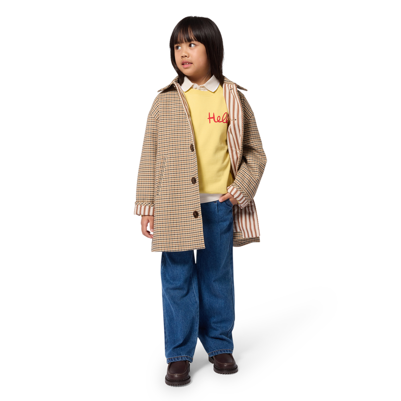 Cappotto lungo a quadri KIDS AROUND 
                        BAMBINA