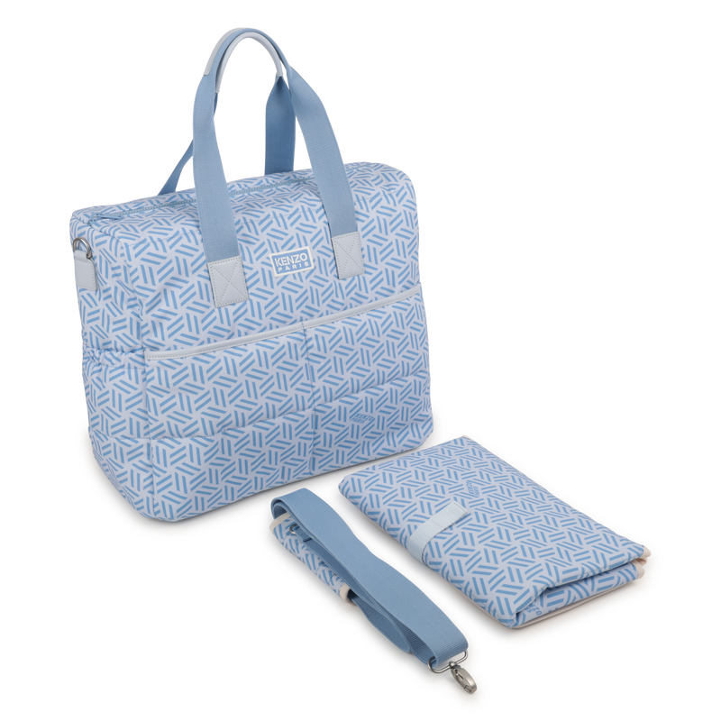 Borsa per pannolini trapuntata in popeline stampat KENZO KIDS 
                        UNISEX