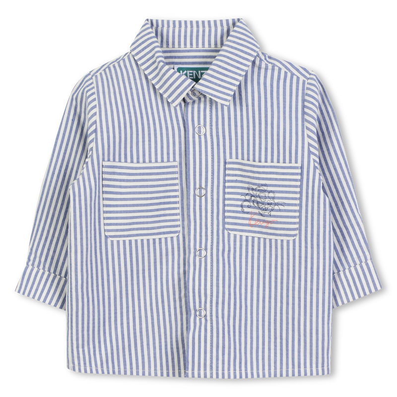 Camicia in cotone a righe KENZO KIDS 
                        RAGAZZO