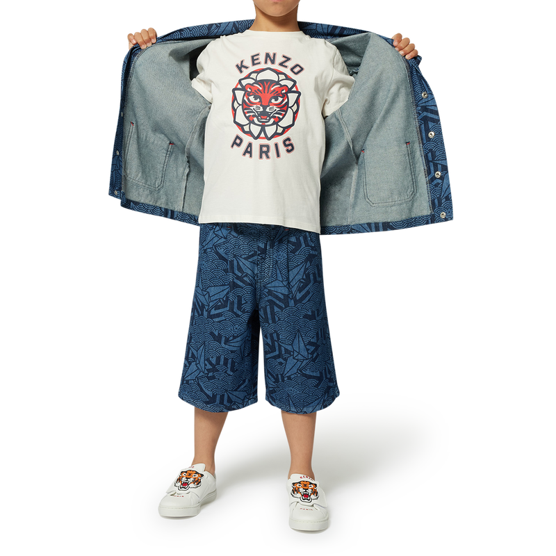 Bermuda in denim stampato KENZO KIDS 
                        RAGAZZO