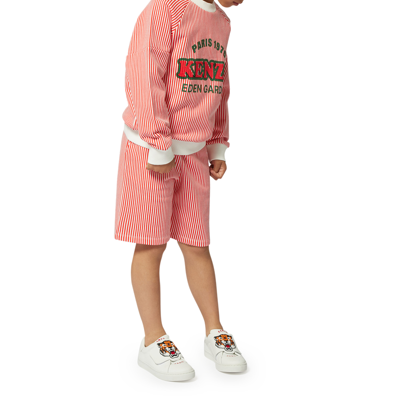 Bermuda in cotone a righe KENZO KIDS 
                        RAGAZZO