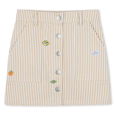 Gonna in cotone con badge KENZO KIDS BAMBINA