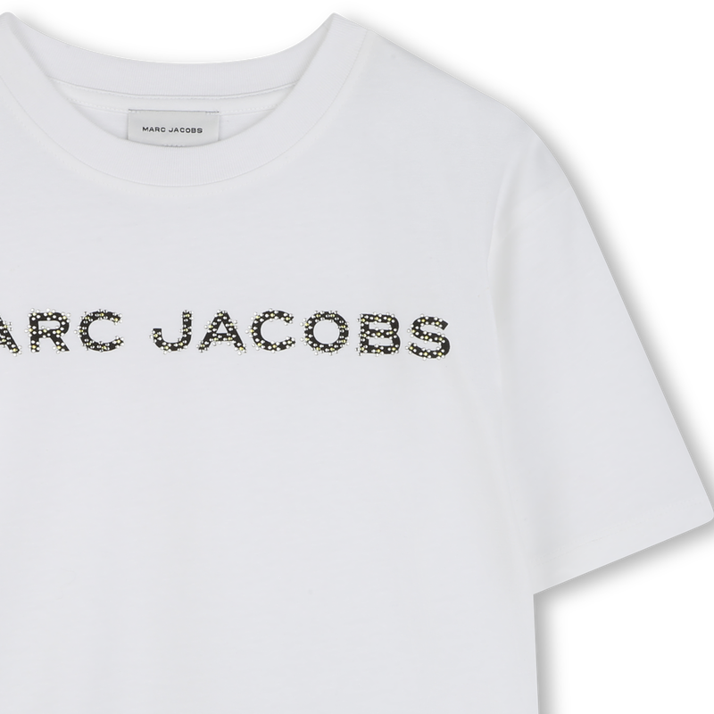 T-shirt in cotone con strass MARC JACOBS 
                        BAMBINA