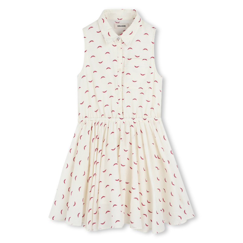 Vestito smanicato con stampa