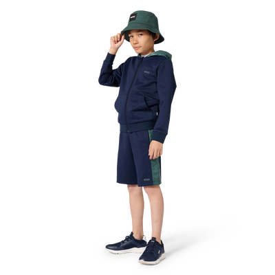 FELPA CON CAPPUCCIO E ZIP BOSS RAGAZZO