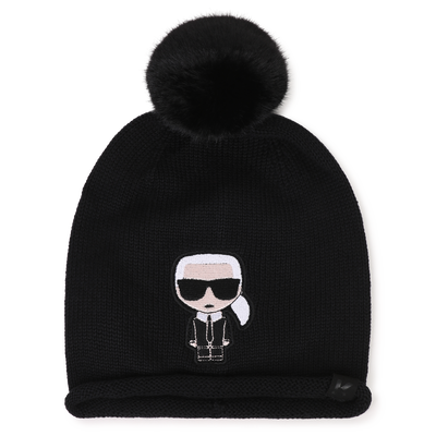 Berretto con pompon KARL LAGERFELD KIDS BAMBINA