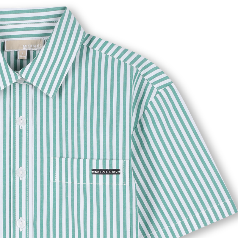 CAMICIA A RIGHE A MANICHE CORTE MICHAEL KORS 
                        BAMBINA