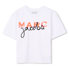 T-shirt girocollo in cotone, BIANCO, hi-res
