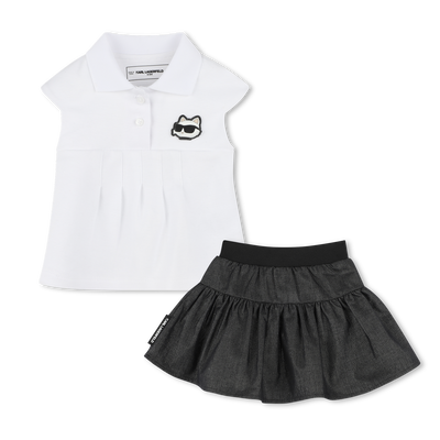 COMPLETO TEE SHIRT+GONNA KARL LAGERFELD KIDS BAMBINA