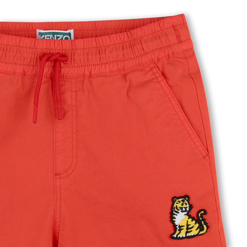 Bermuda in cotone con stemma KENZO KIDS 
                        RAGAZZO
