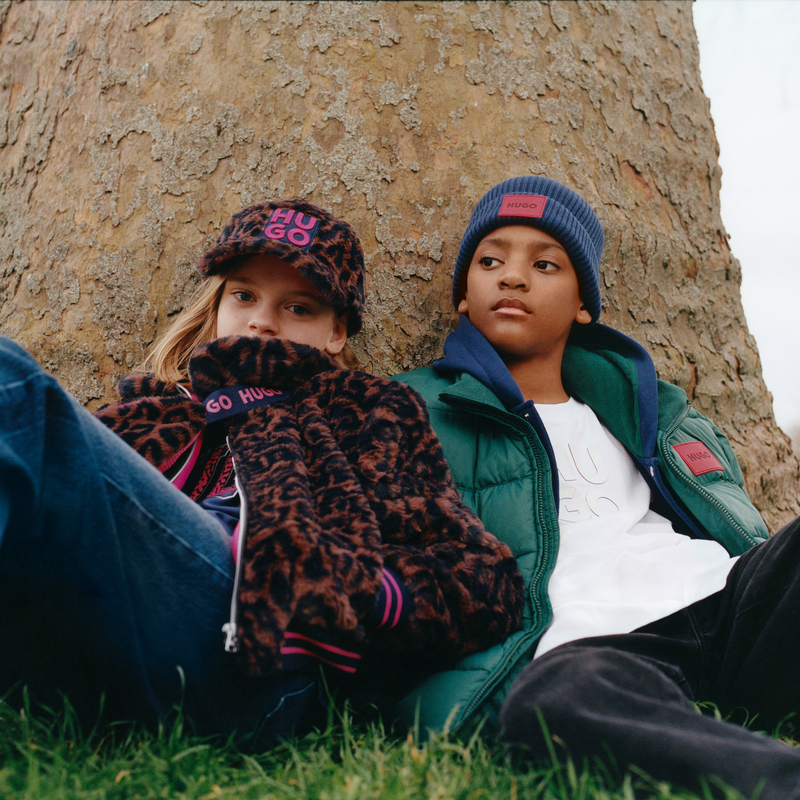 Piumino con zip idrorepellente HUGO 
                        RAGAZZO