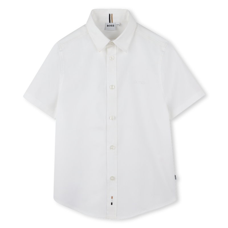 Camicia in cotone tinta unita BOSS 
                        RAGAZZO