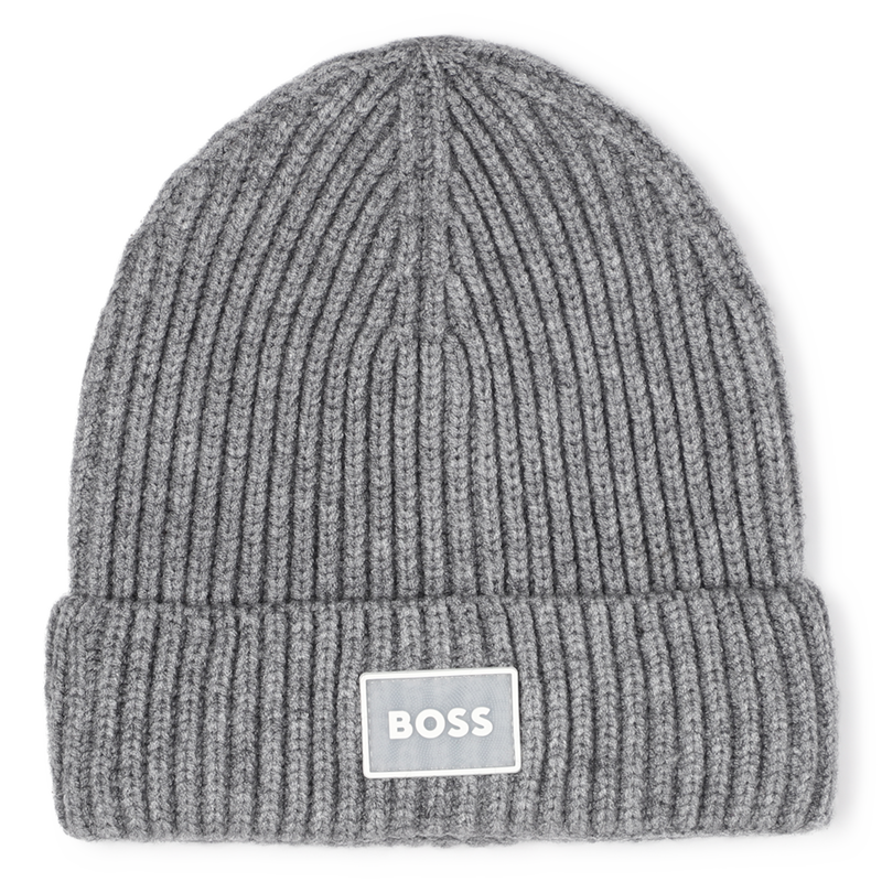 Cappello lavorato a maglia con distintivo BOSS 
                        RAGAZZO